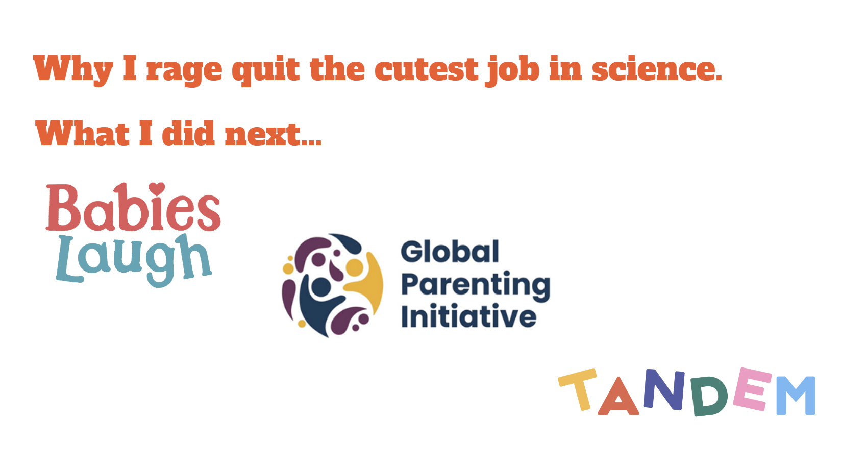Talk Tues 17 Dec 2024 - Why I rage quit the cutest job in science & what I did next