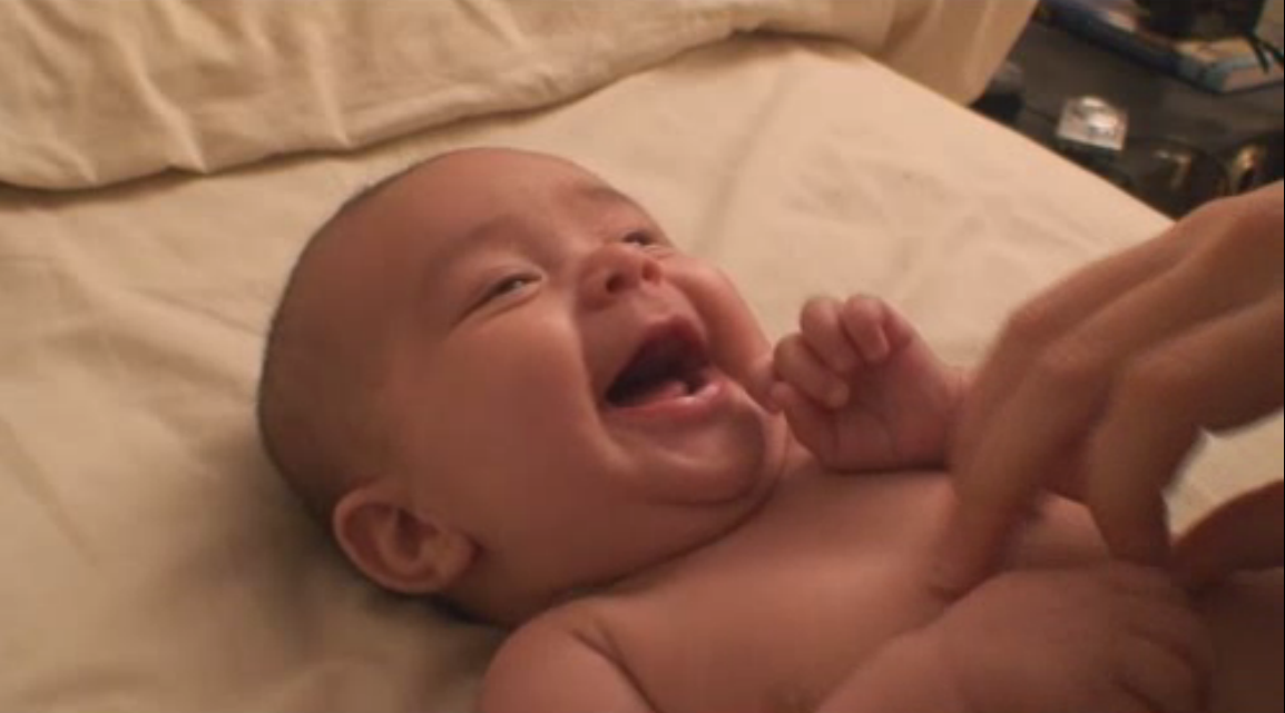 Laughter begins with a tickle.