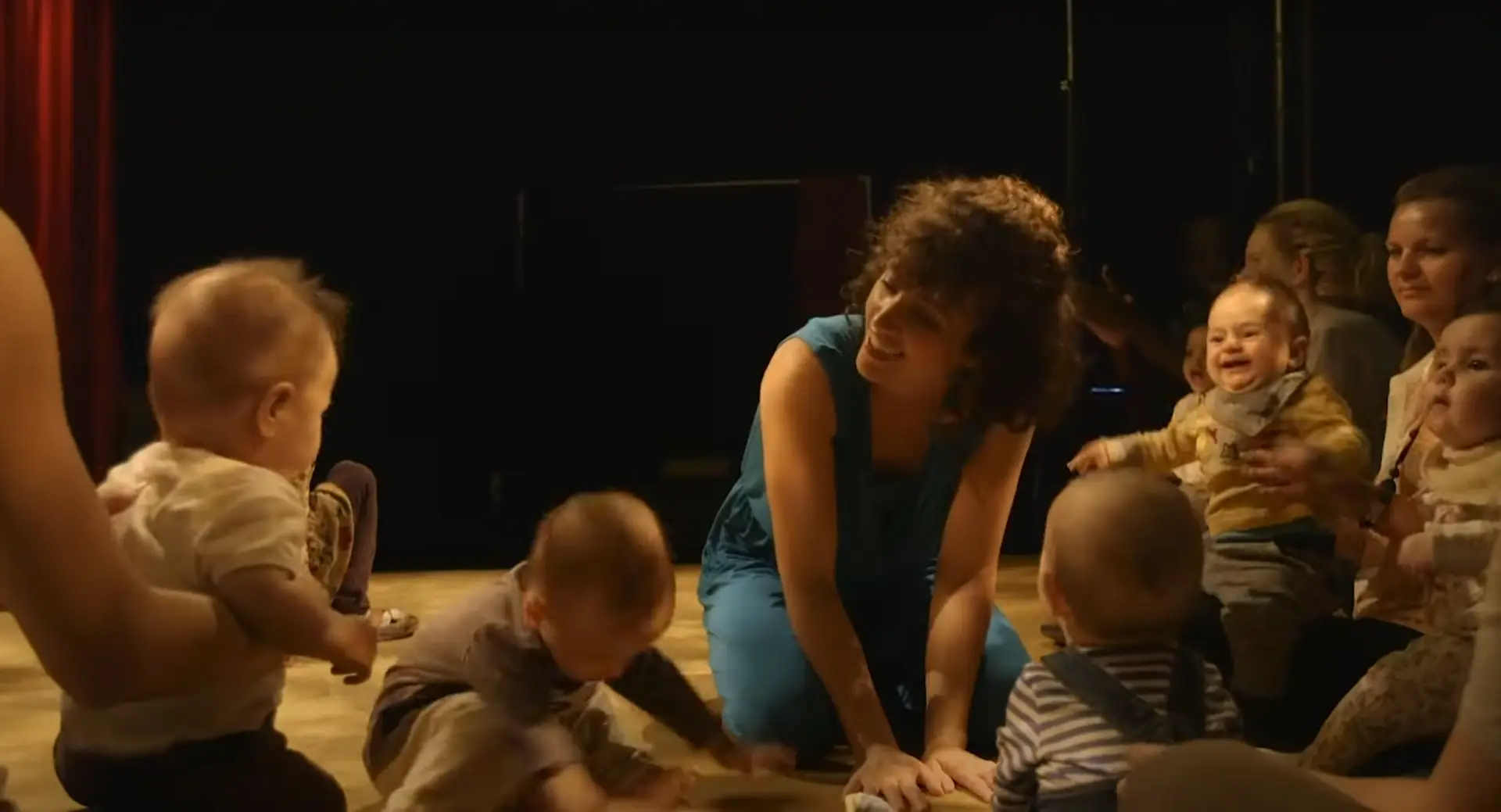 Maisey Whitehead and babies during performance of Shake, Rattle and Roll 2016