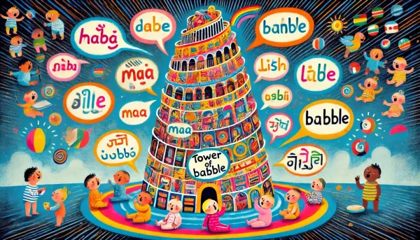 The Tower of Babble - A version of the 'Tower of Bable,' featuring babies from around the world saying 'ma' or 'mama' in vari
